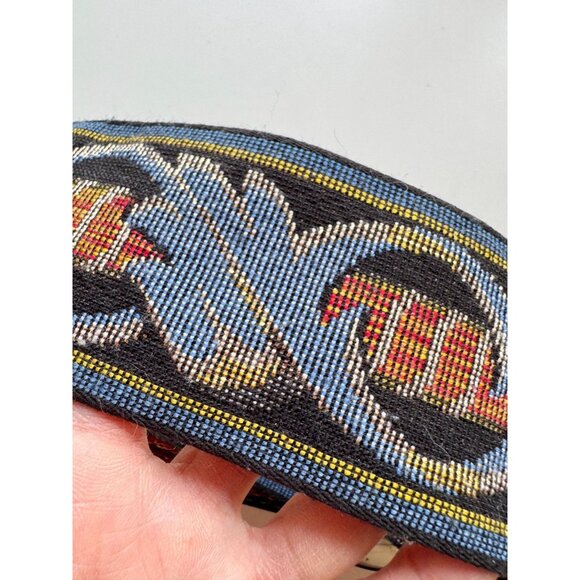 Vintage Unbranded Blue Red Woven Jacquard Adjustable Waist Belt, One Size - Picture 6 of 12